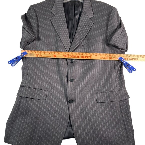 Daniel Cremieux Loro‎ Piana Mens Blazer 44R Black Striped 3 Button Wool Italy - Picture 7 of 15